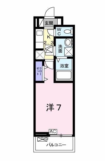 ガーデン清住(1K/1階)の間取り写真