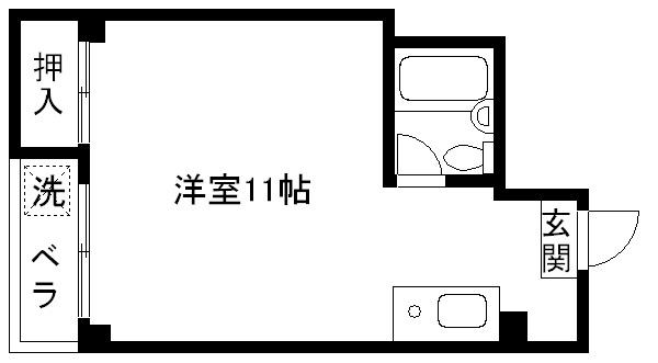 スウィングべにや(1K/5階)の間取り写真