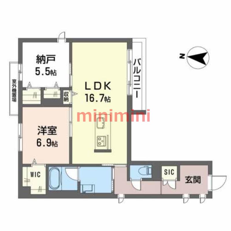 シャーメゾン京口(1SLDK/3階)の間取り写真
