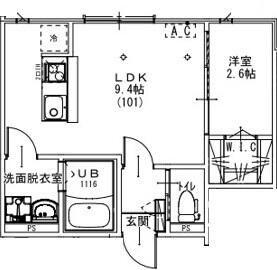 KEIAI RESIDENCE 元山II(1LDK/3階)の間取り写真