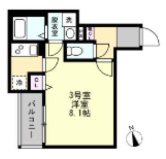 アサナミ相模原中央(1K/3階)の間取り写真