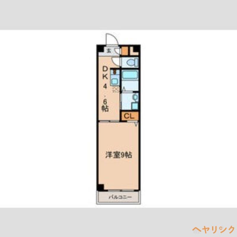クレアール古城II(1DK/1階)の間取り写真