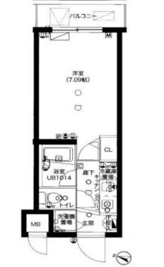 GROWS妙蓮寺(1K/1階)の間取り写真