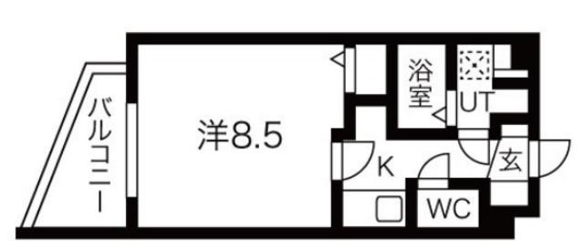 ルネサンスコート祐天寺(1K/3階)の間取り写真