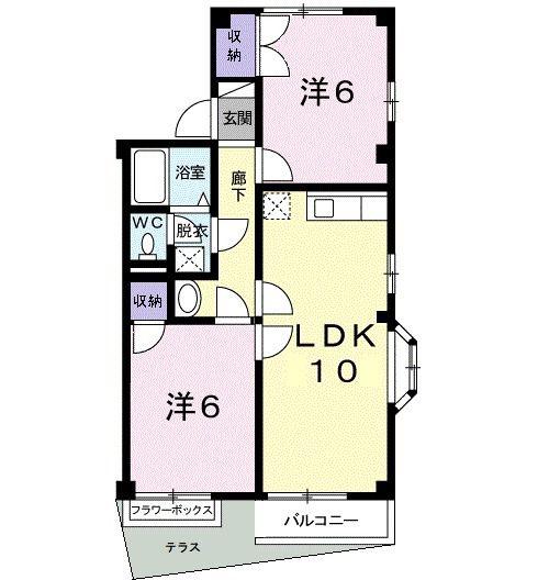 エム・エトアールB(2LDK/1階)の間取り写真