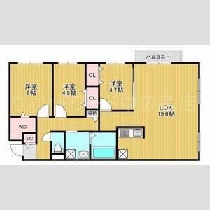 THE RESIDENCE 南平岸(3LDK/2階)の間取り写真