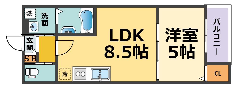 ザナドゥ(1LDK/2階)の間取り写真
