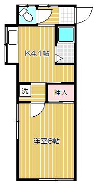 岩井荘(1K/2階)の間取り写真