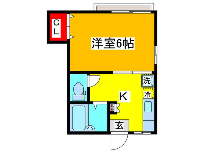 稲荷台コーポA(1K/1階)の間取り写真