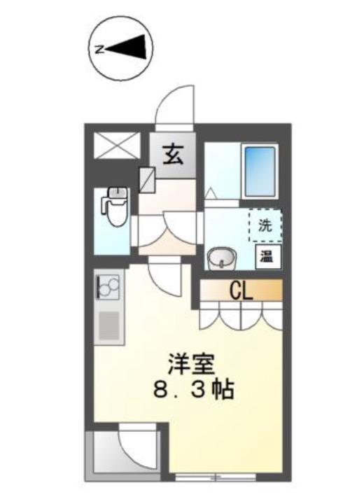 メゾン間中(ワンルーム/2階)の間取り写真