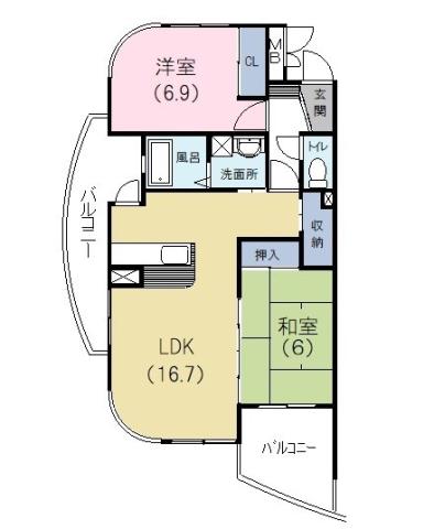 CREAM(2LDK/2階)の間取り写真