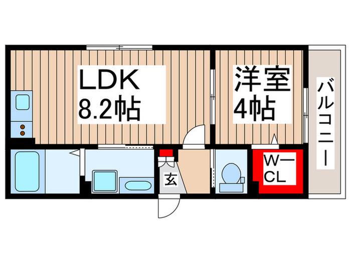 AJ柏の葉キャンパス(1LDK/1階)の間取り写真