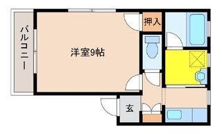 ラビアン下原(1K/1階)の間取り写真