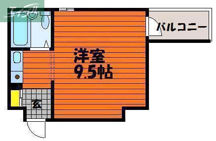 アルファ清心町II(1K/3階)の間取り写真
