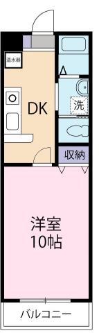 プレサージュ川内(1DK/1階)の間取り写真