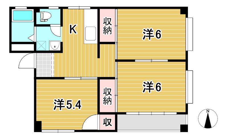 ヤママスコーポ(3K/2階)の間取り写真