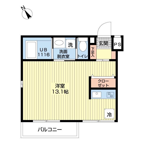 LILAS SQUARE 湘南(1K/3階)の間取り写真