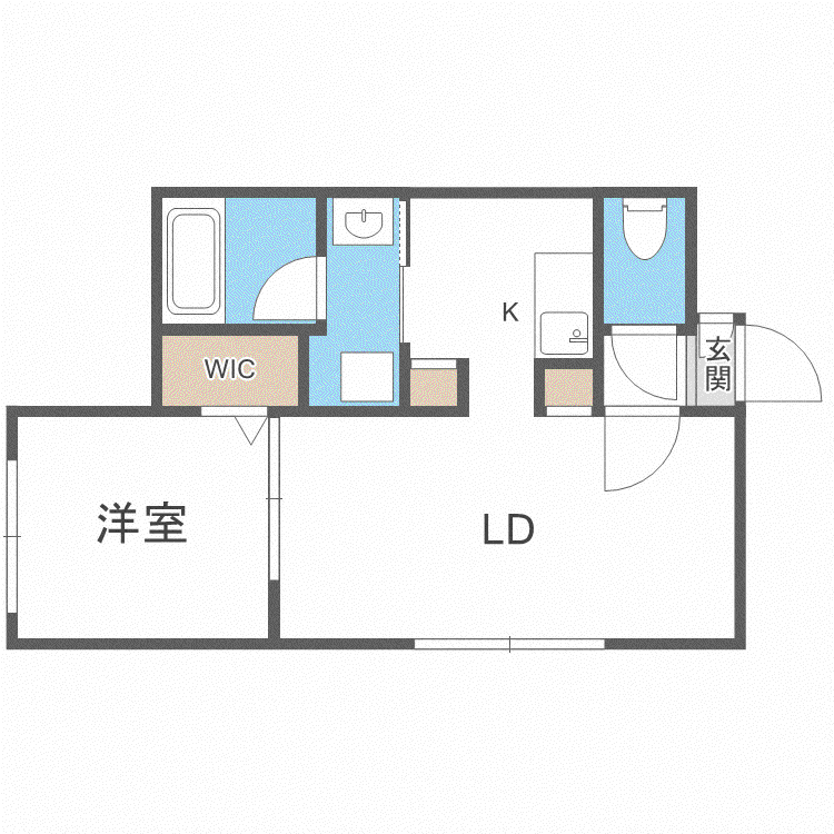 ASTER月寒西(1LDK/2階)の間取り写真