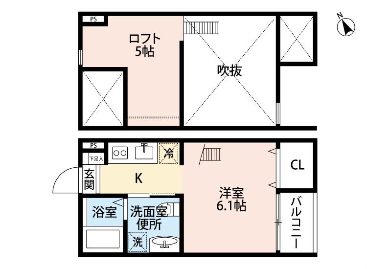 名鉄名古屋本線 鳴海駅 徒歩5分 2階建 築11年(1K/1階)の間取り写真