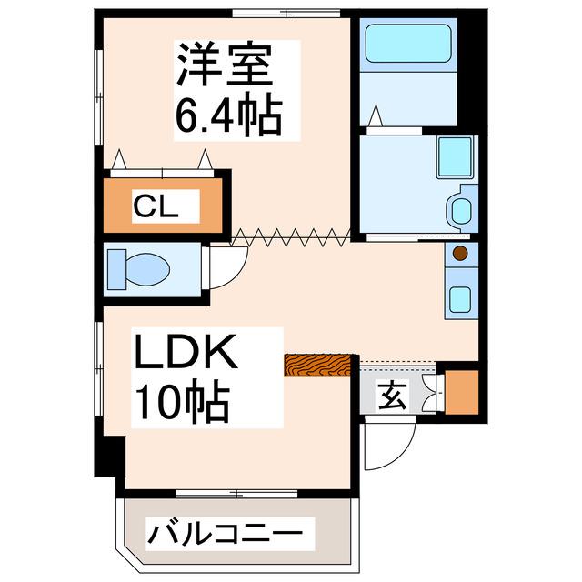 グレイスコート六番館(1LDK/4階)の間取り写真