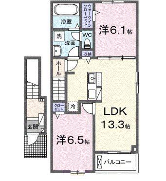 ユーフォリア(2LDK/2階)の間取り写真