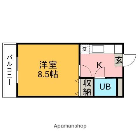 NEW POND(1K/3階)の間取り写真