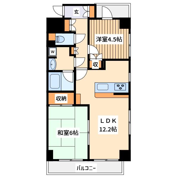 シティコープ立川(2LDK/9階)の間取り写真