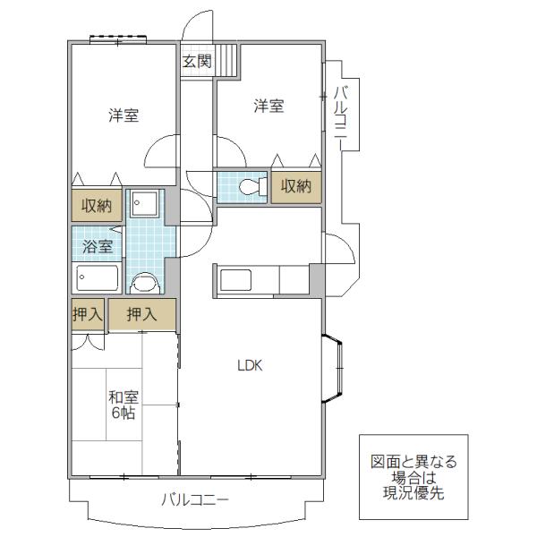 プレジデントヒル(3LDK/1階)の間取り写真