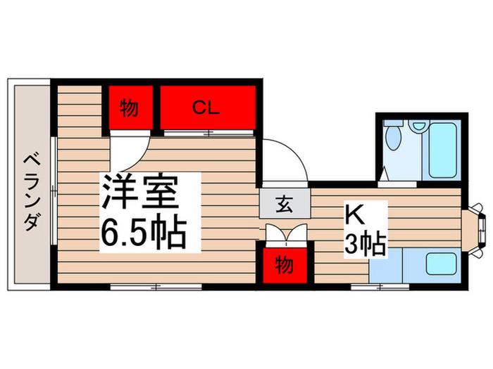 ライスハイム(1K/2階)の間取り写真