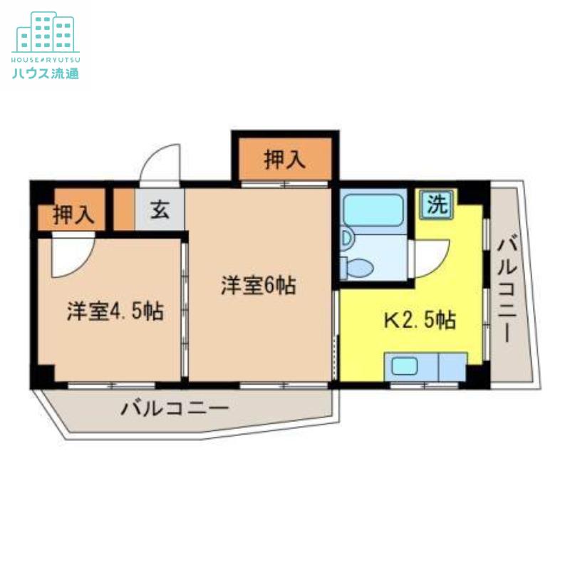 藤川マンション(2K/2階)の間取り写真