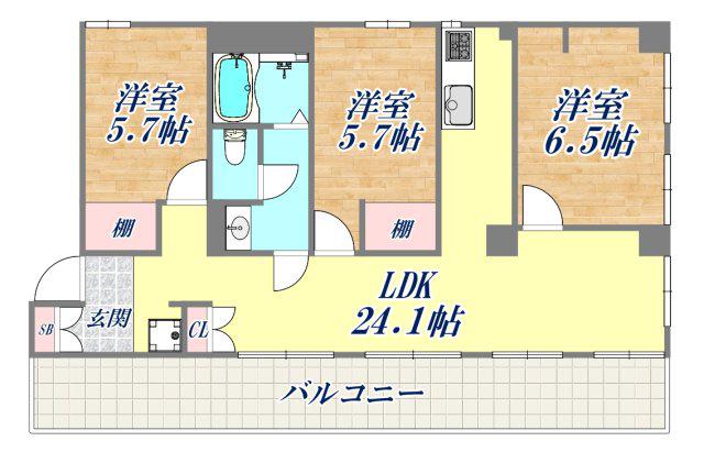 北野ガーデンヴィラ(3LDK/4階)の間取り写真