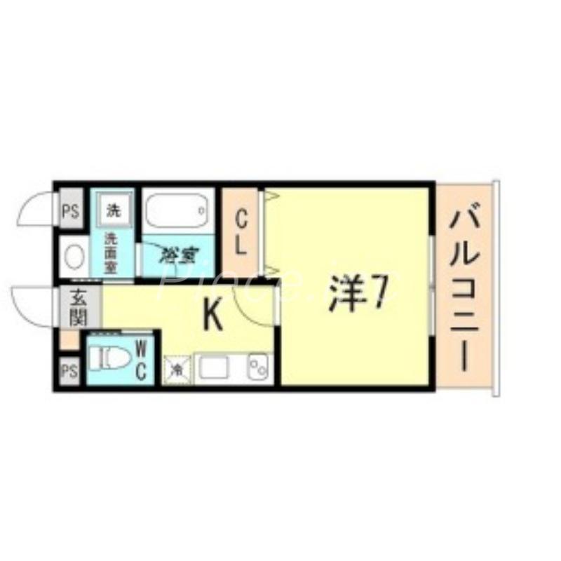 光川テラス(1K/3階)の間取り写真