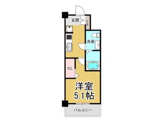 アリビオ立花2(1K/13階)の間取り写真