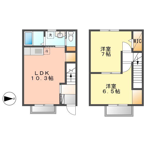 REVEUR(2LDK/1階)の間取り写真