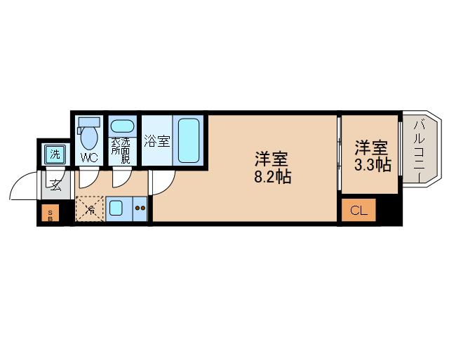 エグゼ難波東(2K/12階)の間取り写真