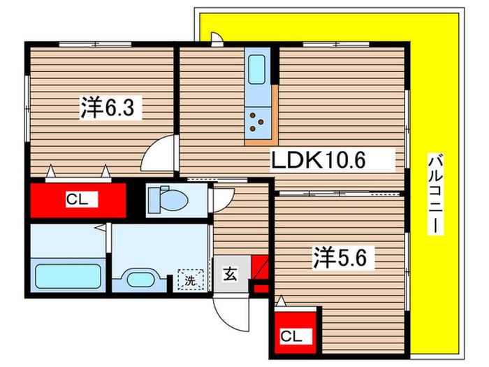 D-ROOM嵯峨嵐山(2LDK/2階)の間取り写真