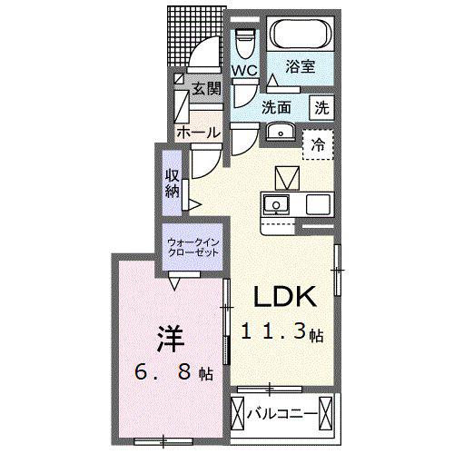 グラース 17(1LDK/1階)の間取り写真