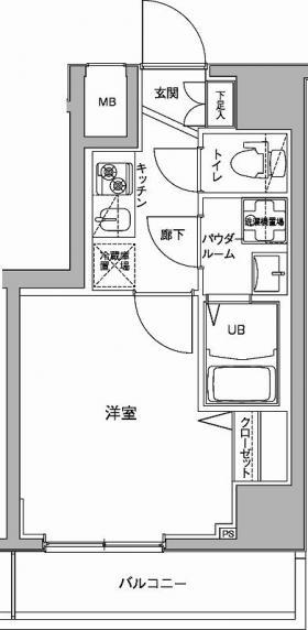 ジェノヴィア川崎駅グリーンヴェール(1K/8階)の間取り写真