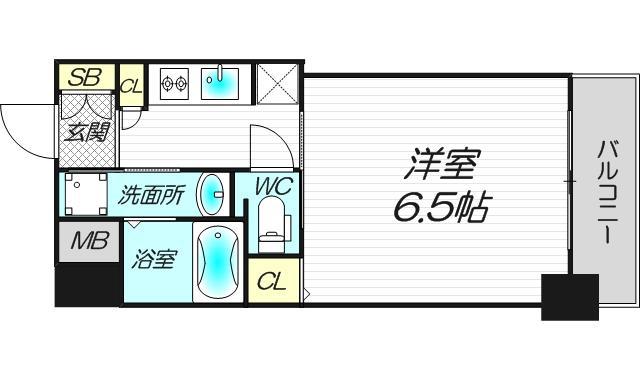 アクアプレイス梅田5(1K/9階)の間取り写真
