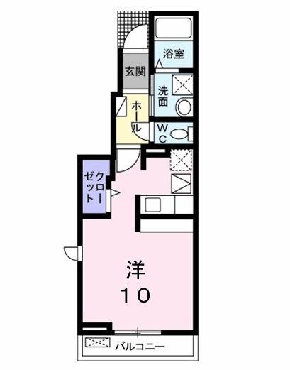 ドエル曙II(ワンルーム/1階)の間取り写真