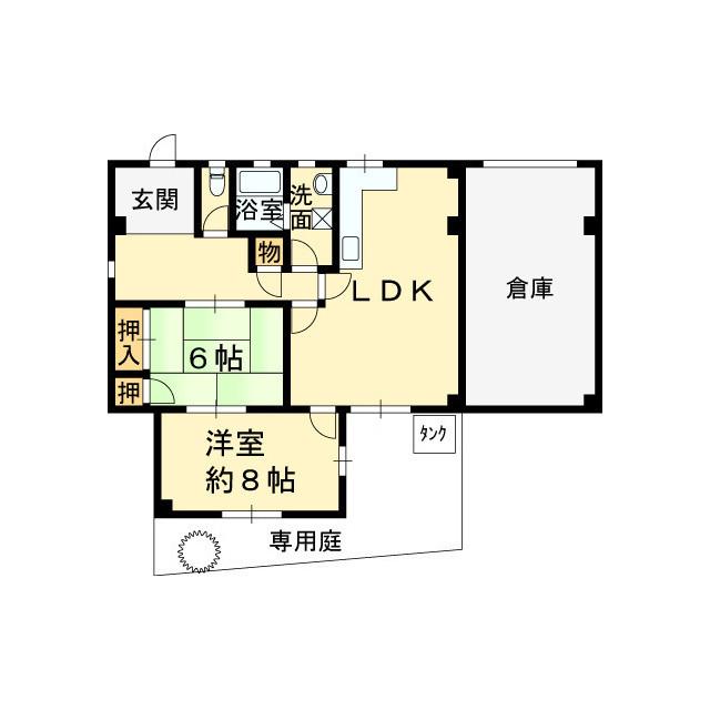 森井マンション(2LDK/1階)の間取り写真