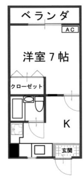 本大ビジネスホテル2号館(1K/4階)の間取り写真