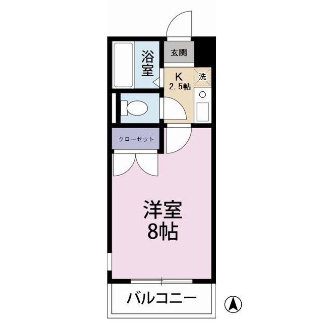 ウエストコート浦和(1K/1階)の間取り写真