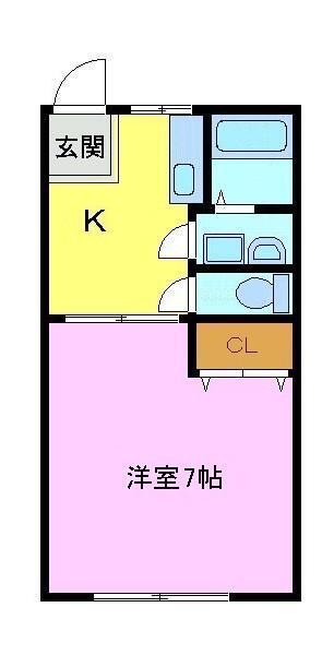 木下ハイツ(1K/2階)の間取り写真