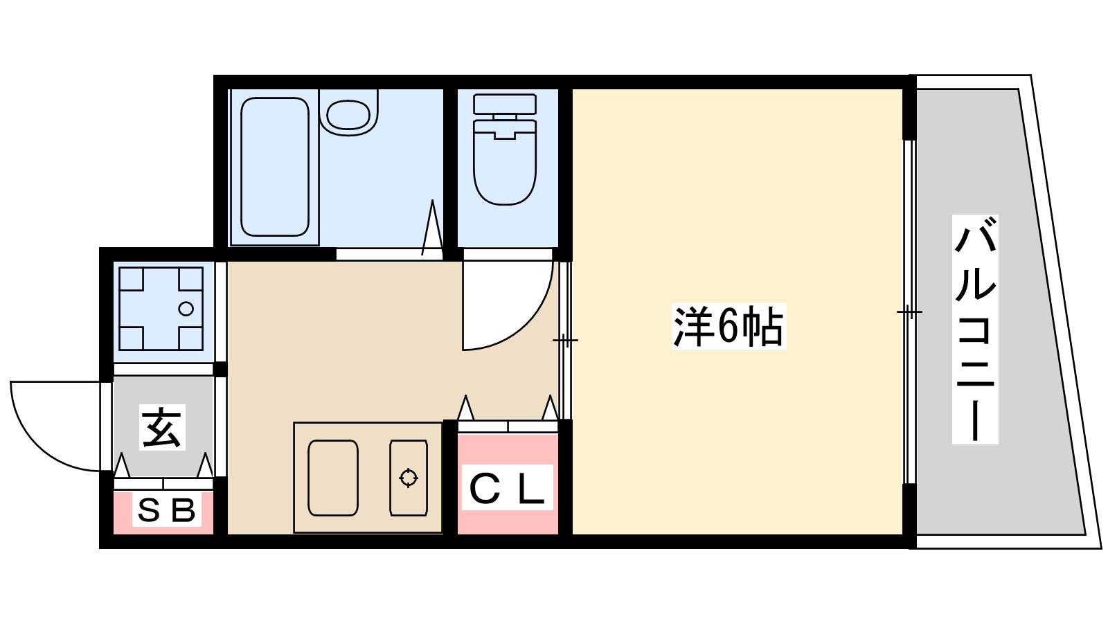 アルファ西天満(1K/4階)の間取り写真