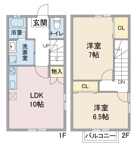 APT王塚(2LDK/2階)の間取り写真