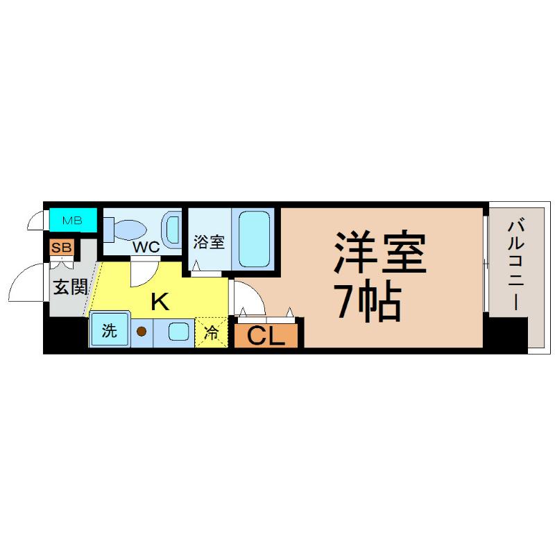 パークフラッツ金山(1K/11階)の間取り写真