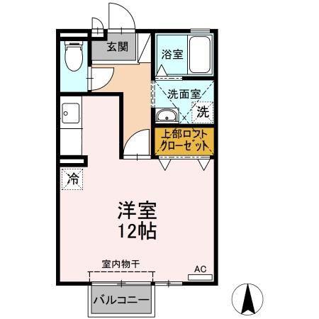 サンセール中切(ワンルーム/2階)の間取り写真
