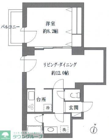 ル モンド世田谷(1LDK/1階)の間取り写真
