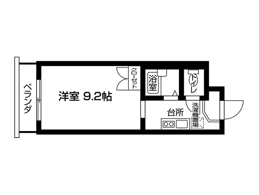 アルカサル国立(1K/2階)の間取り写真